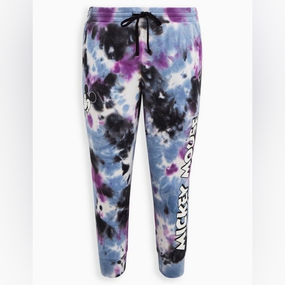 Disney Mickey Mouse Tie Dye Cropped Jogger Pants - Picture 5 of 6